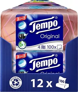 Tempo Original Taschentücher Duo-Box - Vorteilspack - 12 Boxen, 100 Tücher pro - Bild 1 von 10