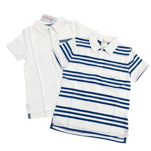 Cat & Jack Boys Size XS 4/5 Polo Shirt Striped Blue/White (2 Pack) - Picture 1 of 9