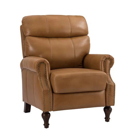 Karat Home Leda Genuine Leather Recliner - Camel  MSRP $1034.43 Cover