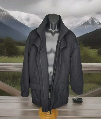 Cardinal Of Canada Black Wool Car Church Coat Pea Over Jacket Men Large 40 44 48 - Image 1 of 4