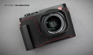Medio estuche de cuero genuino LIM'S agarre de metal cola de milano para Leica Q3 Q343 Nero negro - Imagen 1 de 11