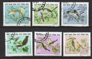 Vietnam du Nord 1973 oiseaux série 6 timbres oblitérés /TE470 - Imagen 1 de 1