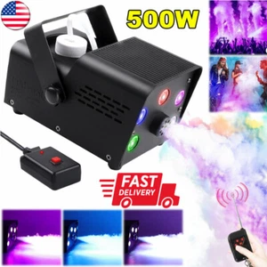Macchina Fumo Nebbia 500W Effetto Nebbia Dj Stage Fogger RGB 5 LED 3IN1 Telecomando Multicolore - Foto 1 di 12