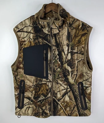 Cabela's Fleece Camo Realtree Full Zip Pockets Vest Outdoor Hunting Men's Large - Image 1 of 4