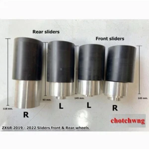 Kawasaki ZX6R Sliders Front and Rear Wheels (2019-2023) Models Pucks Stunt Parts - Picture 1 of 12