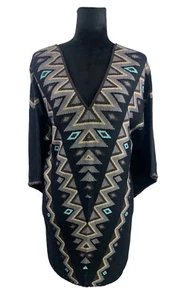 Free People Eternal Sunshine Creations Bohemian Geometric Aztec Sweater Dress M - Picture 1 of 8