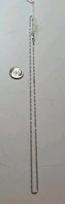 Nuevo Collar Cadena Giratoria Oro Blanco 14KT Damas 20" Largo Hecho en Italia Envío Gratis Foto 1 de 4