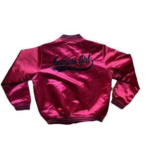 American Girl New Era Varsity Bomber Jacket Gear Girls Large Red & Black - Picture 1 of 8