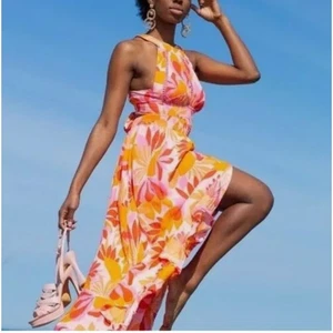 Abel the Label Rumi Tropical Maxi Dress Womens Sz Small Wedding Floral Summer - Picture 1 of 9