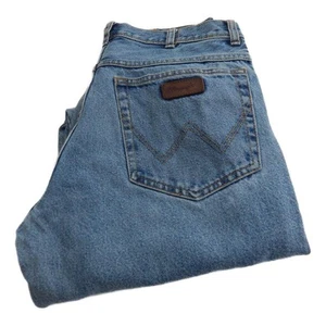 Wrangler Regular Fit Straight Jeans Blue Waist 34 Leg 32 W34 L32 Zip Fly (Q6582) - Picture 1 of 9