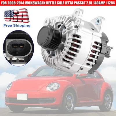 Alternator For 2005-2013 2014 Volkswagen Beetle Golf Jetta Passat 2.5L 140Amp - Image 1 of 4