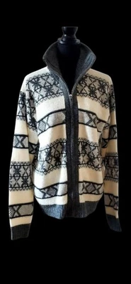 Suéter Sportswear By Revere Cremallera Completa Marfil y Gris Manga Larga Para Hombre Mediano  Foto 1 de 4