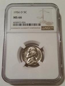 1956 D Jefferson Nickel MS66 NGC - Picture 1 of 2