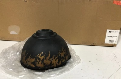 Golden Lighting Kinsley 3Light Aged Steel Vanity Light Antique Black Iron Shades - Image 1 of 3