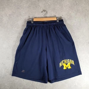 Vintage Russell Athletic Michigan Sweat Shorts M Medium Navy Men’s Logo Sports - Picture 1 of 8
