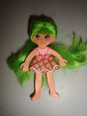 Винтажная кукла 1969 Ideal Flatsy 5 дюймов зеленые волосы голубые глаза пластиковое платье - Изображение 1 из 4