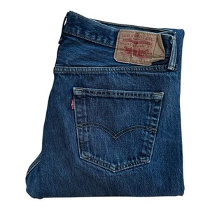 Levi’s Men’s 501 Original Fit Button Fly Rinse - Dark Wash Blue Jeans 36x30 - Picture 1 of 8