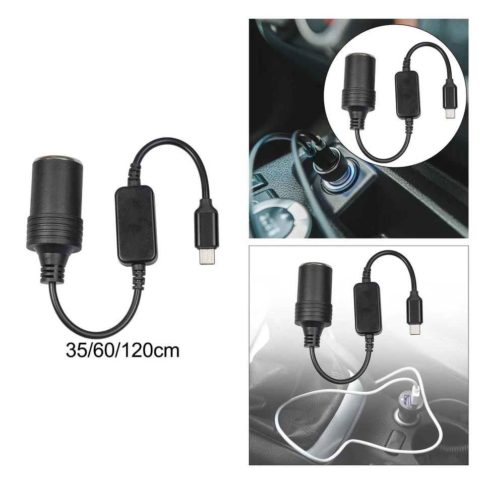 USB-C-zu-Auto-Zigarettenanzünder--Konverterkabel, max. Ausgang 12 V, 1 A, 12 W - Image 1 of 1