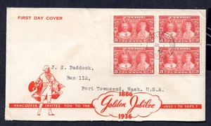Canada - 1936 KGV Vancouver Copertina Giubileo d'oro - Foto 1 di 2