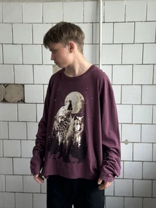 Camisetas Vintage Wolf Manga Larga Y2K Estilo Japón 00s EE. UU. GRUNGE Avantgarde - Imagen 1 de 12