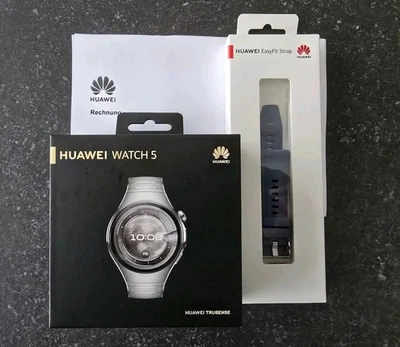Huawei Watch 5 46mm Titan Silber - wie Neu + Originalrechnung - Bild 1 von 3