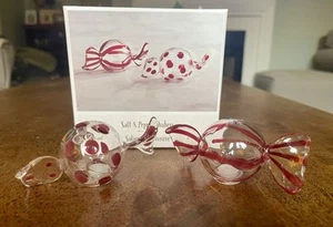 Vintage Christmas Pier 1 mundgeblasenes Glas Süßigkeiten Salz & Pfefferstreuer 1990’s - Bild 1 von 4
