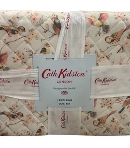 Cath Kidston British Birds King Quilt Set 106”x90” - Picture 1 of 3
