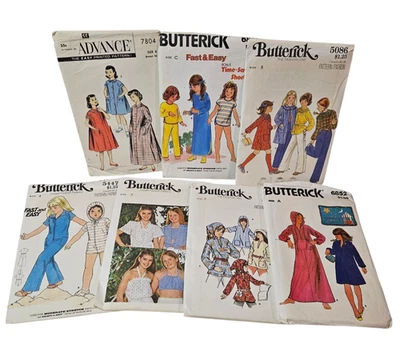 Vtg Sewing Patterns Girl 70s Clothes Butterick Children Sz 4-8 Lot of 7 Uncut - Image 1 of 4