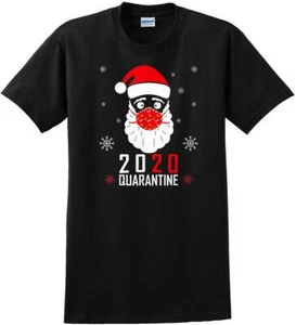 2020 Christmas Merry Quarantine Funny Gift Santa Face Mask 7 - Funny T-Shirt - Picture 1 of 11