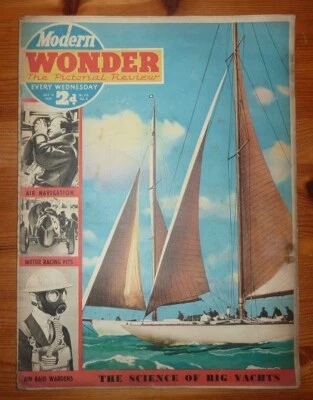 MODERN WONDER Vol 5 No 113 15TH JULY 1939 THE SCIENCE OF THE BIG YACHTS COVER - Image 1 of 4