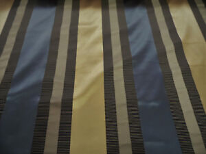 Fabric Robert Allen Beacon Hill Articallo Midnight 100% Silk Stripe Drapery *J36
