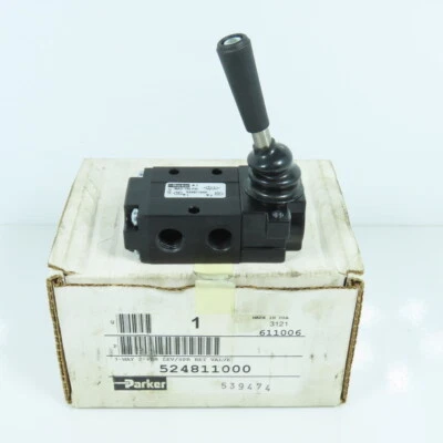 Parker 524811000 3-Way 2-Position Lever-Manual Return Air Valve 150PSI NEW - Image 1 of 4