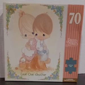 Vintage-1991- PRECIOUS MOMENTS-70 Piece Jigsaw Puzzle "Love One Another" Golden - Picture 1 of 12