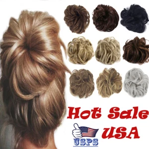 Hair piece Chignon Ponytail Hair Extensions Bun Fashion Short Curly Messy Women - Picture 1 of 45