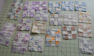 2918 30 antike 1920er winzige 9 Patch Quilt Blöcke - Bild 1 von 1