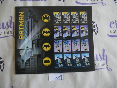 Batman Stamp Sheet US Postal Service Bob Kane Bill Finger DC Comic Books X09 - Image 1 of 4