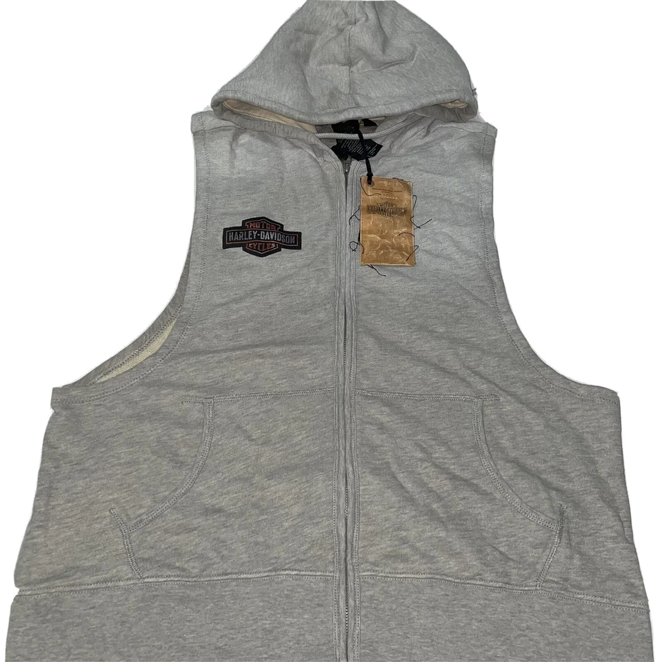 Harley-Davidson Studded Sleeveless Hoodie Gray Women’s Size 1W 99098-18VW