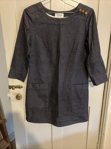 Toast Workwear Artist Studio Minimal Utility Tunic Dress Pinstripe UK8 Grey - Picture 1 of 11