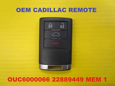 OEM GM Cadillac 4 Button Keyless Remote Fob OUC6000066 22889449 Trunk Memory 1 - Image 1 of 4