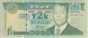 FIJI P.102a 2 DOLLAR 2000 Y2K GEDENKSTÄTTE UNZIRKULIERTER NIEDRIGER VERSAND - Bild 1 von 2