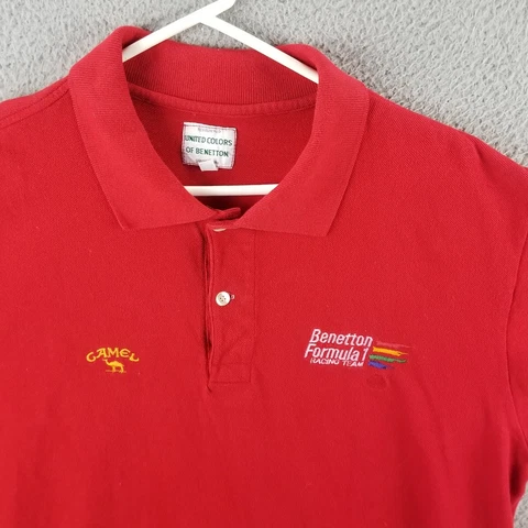 Vintage Camel X United Colors Of Benetton X Ford Formula One Racing Team Shirt L Cover