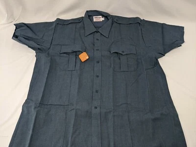 ELBECO DutyMaxx ™ поли/вискоза мужской 19 коротким рукавом французский синий молнии спереди рубашка - Изображение 1 из 4