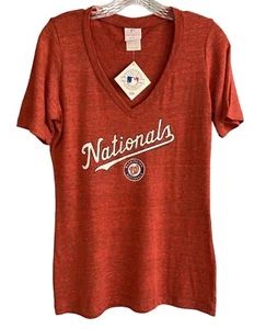 Nueva camiseta roja de manga corta de los Washington Nationals para mujer talla grande - Imagen 1 de 8