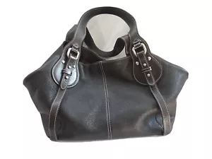 Furla Dark Brown Butter Soft Pebbled Leather Slouchy Shoulder Bag - Picture 1 of 15