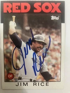 1986 Topps - Jim Rice #320 - AUTOGRAPH - Picture 1 of 2