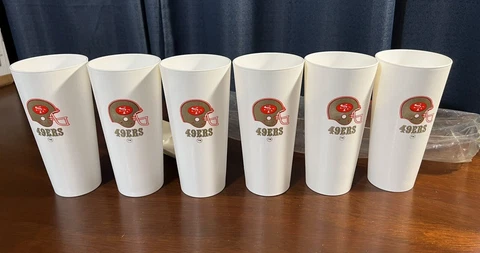 NFL San Francisco 49er's Cups Nasco 6 Pack 1982 Vintage Set Brand New! 🏈 Cover