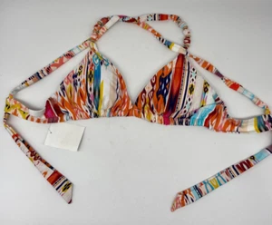 Nuevo Top de Natación LA BLANCA Talla 4 Multicolor Desierto Sueño Triángulo Cuentas Acentos Almohadillas - Imagen 1 de 12