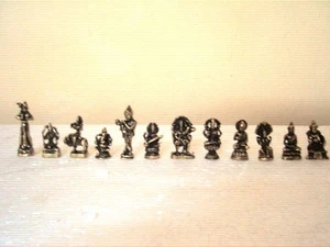 Hindu God Ganesh Shiva Krishna Hanuman SET 12 MINI AMULET STATUE figurine Murti - Picture 1 of 5