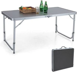ALPHA CAMP Folding Camping Table Waterproof Portable Adjustable Table Height - Picture 1 of 5