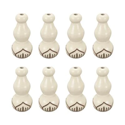 8 Stück Holz Perlenvorhang Hängender Anhänger für Kronleuchterteile Weiß - Bild 1 von 4